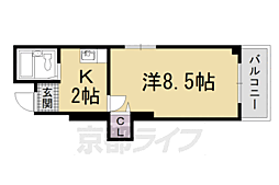 GRANDVALUE四条烏丸 1Kの間取図画像