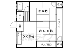 ハイツ百々 2DKの間取図画像