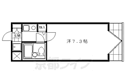 デトム・ワン桃山御陵 1Kの間取図画像