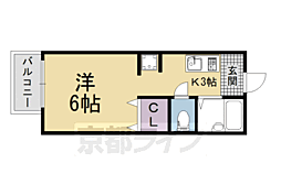 ハナブサ 1Kの間取図画像
