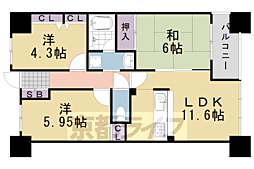 サーパス桂南 3LDKの間取図画像