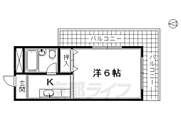ハイツパモナス 1Kの間取図画像