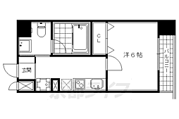 アーバンフラッツ四条西洞院 1Kの間取図画像