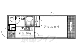 アンプルールクラージュルヴニール 1Kの間取図画像