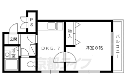 ヴィラパーシモン 1DKの間取図画像
