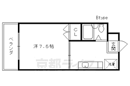 フレーヴァー深草 1Kの間取図画像