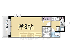 グランドパレス京都烏丸五条 1Kの間取図画像