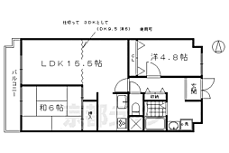 梅小路スカイハイツA棟 2LDKの間取図画像