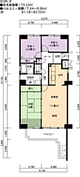 UR都市機構白鳥パークハイツ神宮西 3LDKの間取図画像