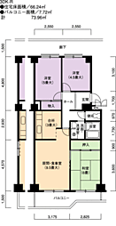 UR都市機構神宮東パークハイツ15号棟 3DKの間取図画像