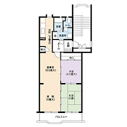 UR都市機構アーバニア滝子南 2LDKの間取図画像