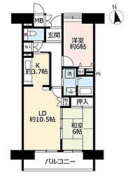 UR都市機構アーバニア上前津東 2LDKの間取図画像