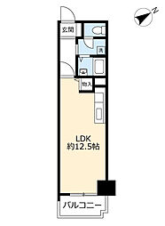 UR都市機構アーバニア鶴舞第2 1DKの間取図画像