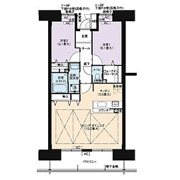 アーバンラフレ鶴舞公園1号棟 2LDKの間取図画像