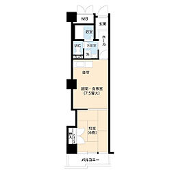 UR都市機構アーバニア千代田 1LDKの間取図画像