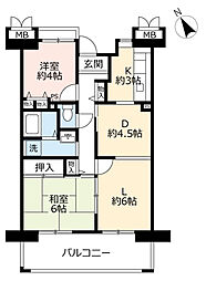 UR都市機構アーバンラフレ星ケ丘8号棟 2LDKの間取図画像