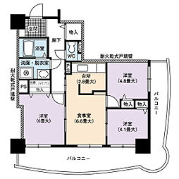 UR都市機構サンクレア池下2号棟 3DKの間取図画像
