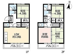 UR都市機構岩成台西団地608棟 4LDKの間取図画像