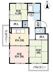 UR都市機構藤山台団地334棟 3Kの間取図画像
