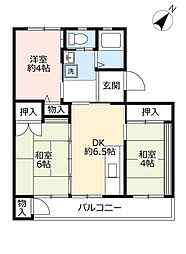 UR都市機構岩成台団地037棟 3DKの間取図画像