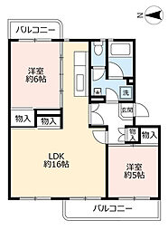 UR水草 6階2LDKの間取り