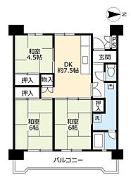 UR都市機構水草団地2号棟 3DKの間取図画像