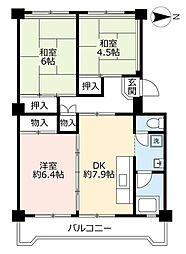 UR都市機構水草団地2号棟 3DKの間取図画像