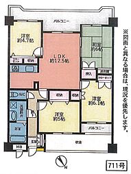 サンライフ清見 4LDKの間取図画像