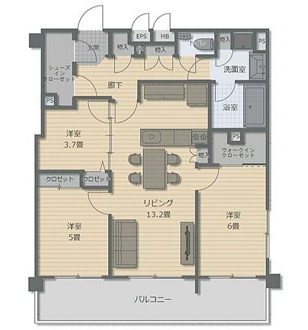 【3LDK】12階のお部屋で陽当たり+風通し+眺望良好！