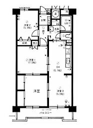 エクレール足立 3LDKの間取図画像