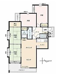 メゾンモンブラン足立マンション 4LDKの間取図画像