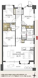 アクロス春日プレジール 3LDKの間取図画像