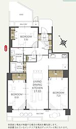 ドゥ・マ・テール穴生 3LDKの間取図画像