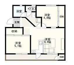 ヴィラ日の里 2LDKの間取図画像