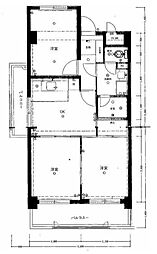 ライオンズマンション長住第2 3DKの間取図画像