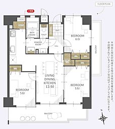 サーパス井尻 3LDKの間取図画像