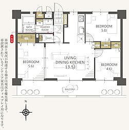 ラフォーレ箱崎 3LDKの間取図画像