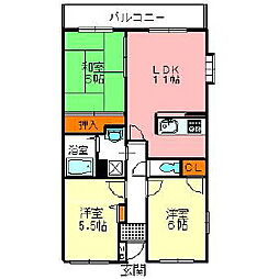 ウエストコート 3階3LDKの間取り