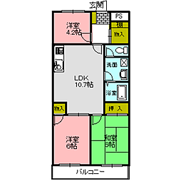 アレーゼF 3LDKの間取図画像