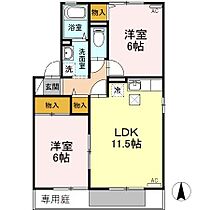 セジュールセゾン 101 ｜ 山口県宇部市大字妻崎開作914-1（賃貸アパート2LDK・1階・53.62㎡） その2