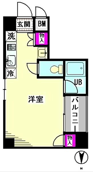 エクセル遠藤 303｜東京都大田区西蒲田７丁目(賃貸マンション1R・3階・23.08㎡)の写真 その2