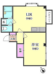 メゾンビラ鵜の木 1LDKの間取図画像