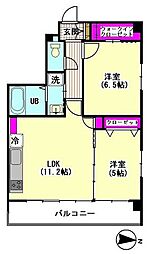 ラフィネブランシュ 2LDKの間取図画像