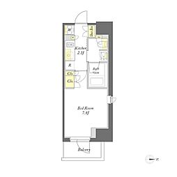 プライムメゾン蒲田 1Kの間取図画像
