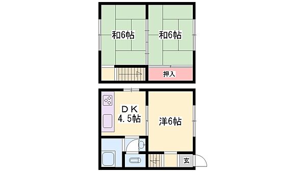 兵庫県高砂市中筋１丁目(賃貸アパート3DK・2階・48.00㎡)の写真 その1