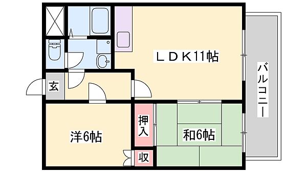 兵庫県姫路市保城(賃貸マンション2LDK・5階・60.80㎡)の写真 その2