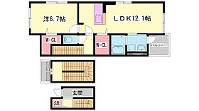 兵庫県姫路市御立中５丁目（賃貸アパート1LDK・3階・59.21㎡） その2