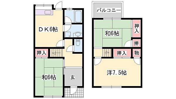 兵庫県高砂市米田町島(賃貸アパート3DK・1階・63.18㎡)の写真 その2