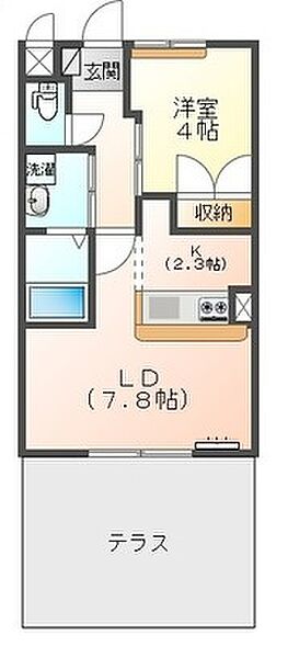 兵庫県姫路市広畑区西蒲田(賃貸アパート1LDK・1階・36.00㎡)の写真 その2