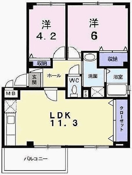 兵庫県加東市下滝野１丁目(賃貸アパート2LDK・2階・51.84㎡)の写真 その2